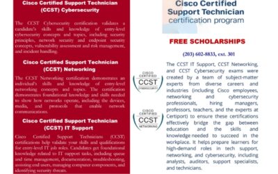 CISCO Certification Program for Cybersecurity, Networking and IT Support!